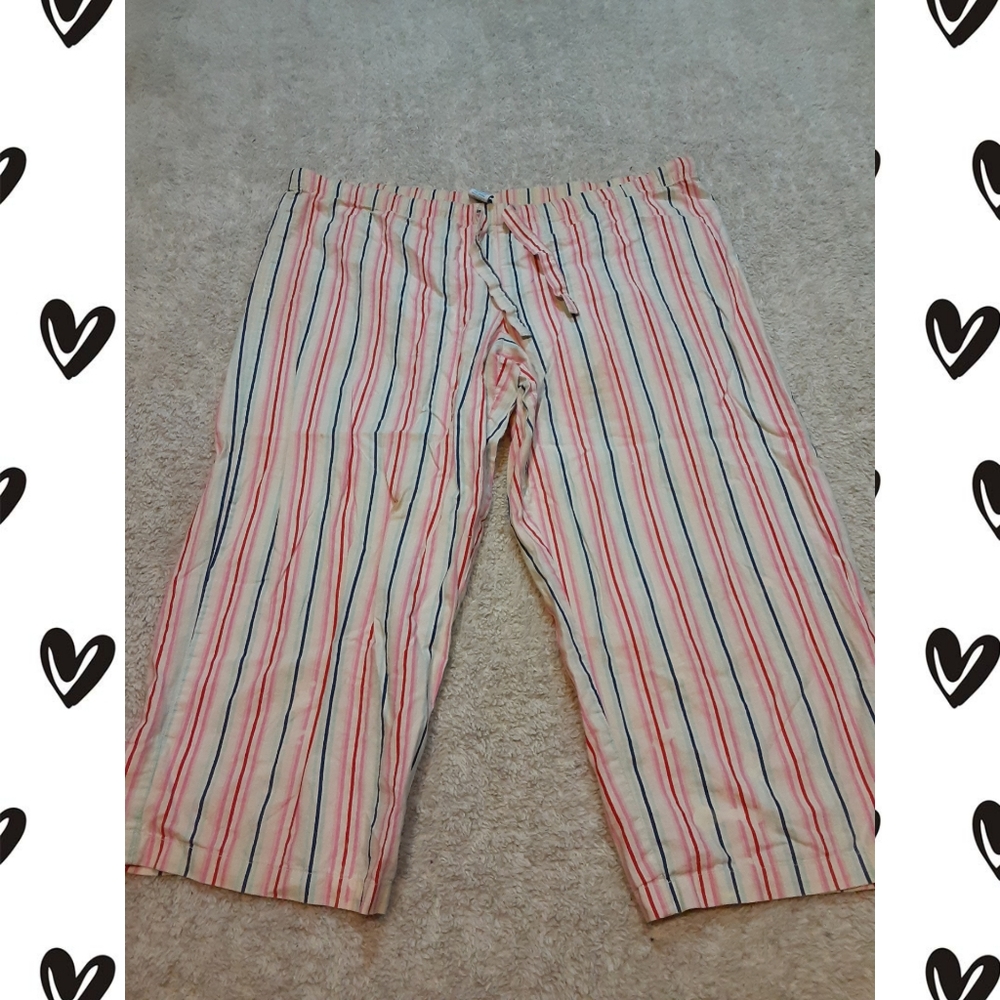 Comfy Stripey Pajama Capri Pants EUC S